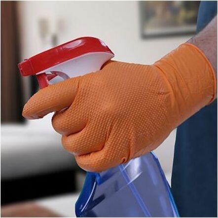 Ammex Xtreme Industrial Orange Powder-Free Nitrile Gloves
