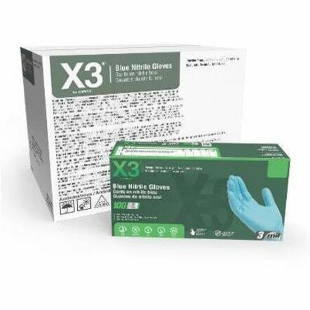 X3 Industrial Blue Powder-Free Nitrile Gloves