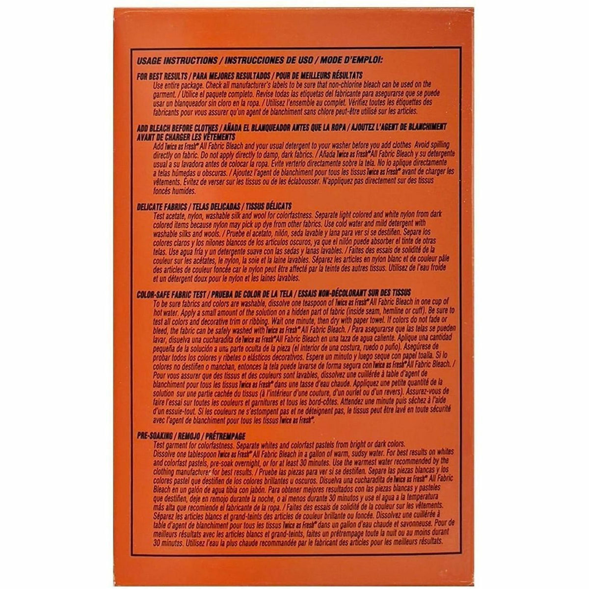 Twice as Fresh Single-Use Color-Safe Bleach