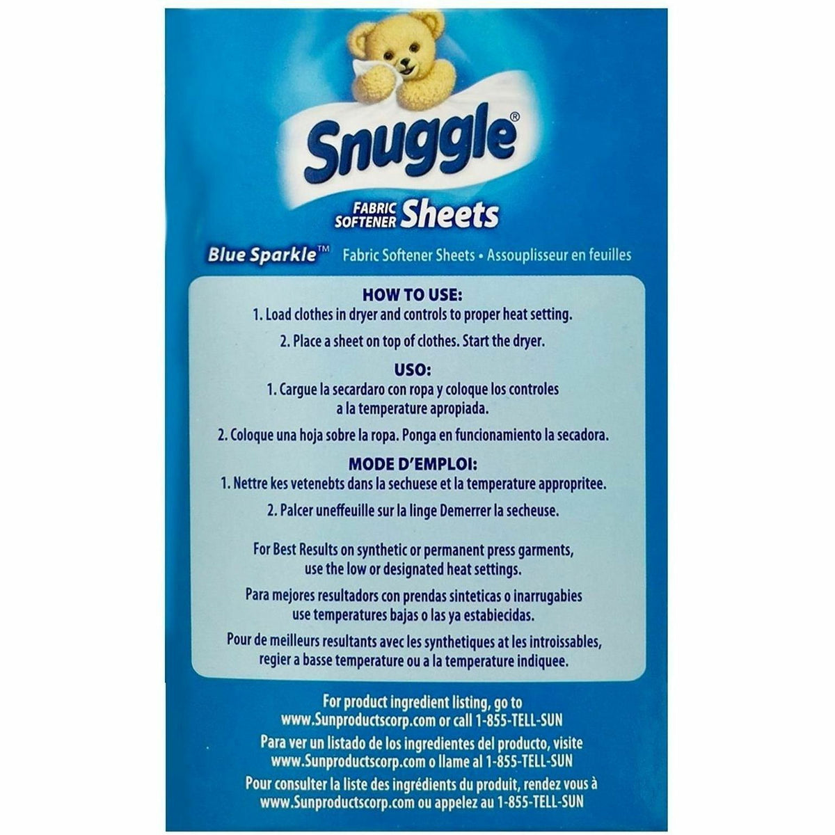 Snuggle Blue Sparkle Single-Use Dryer Sheets
