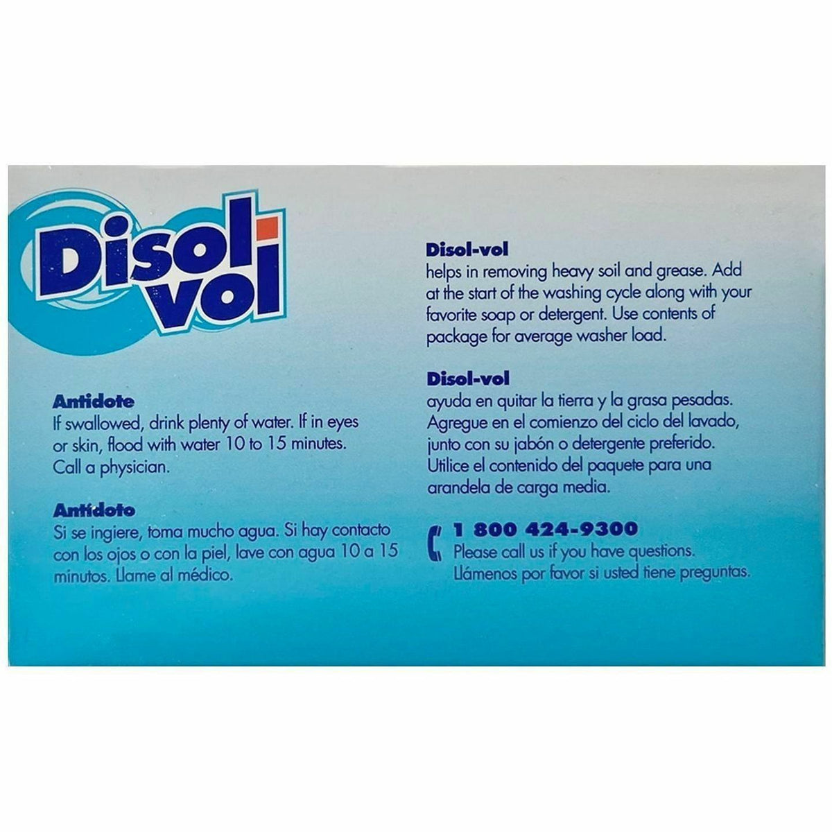Disol-Vol Single-Use Powder Laundry Detergent Booster