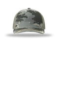 Richardson Printed Five-Panel Trucker – Digital Camo/ Light Green – front