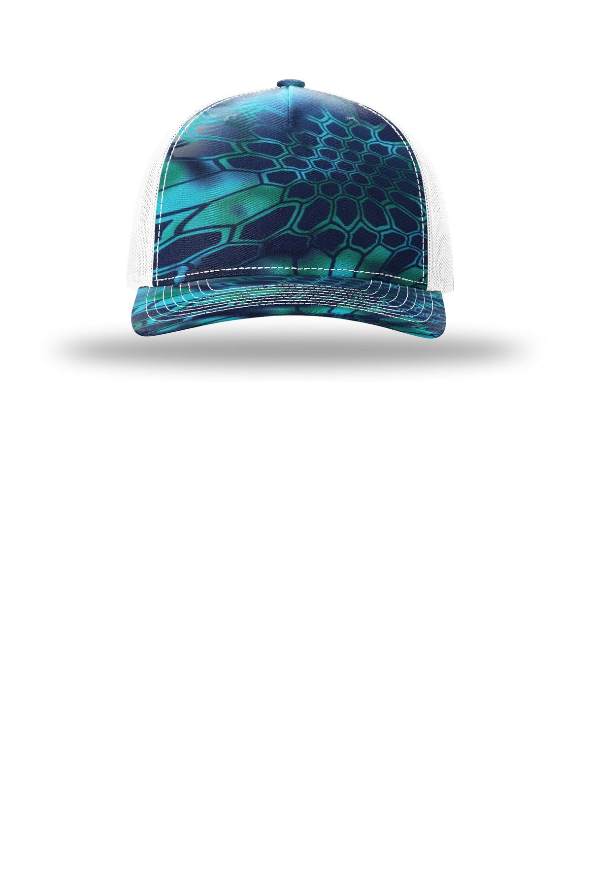 Richardson Printed Five-Panel Trucker – Kryptek Pontus/ White