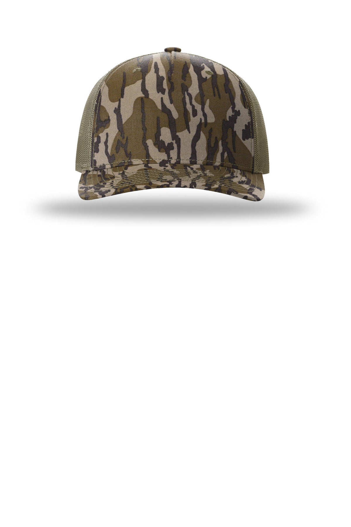 Richardson Printed Five-Panel Trucker – Mossy Oak Bottomland/ Loden