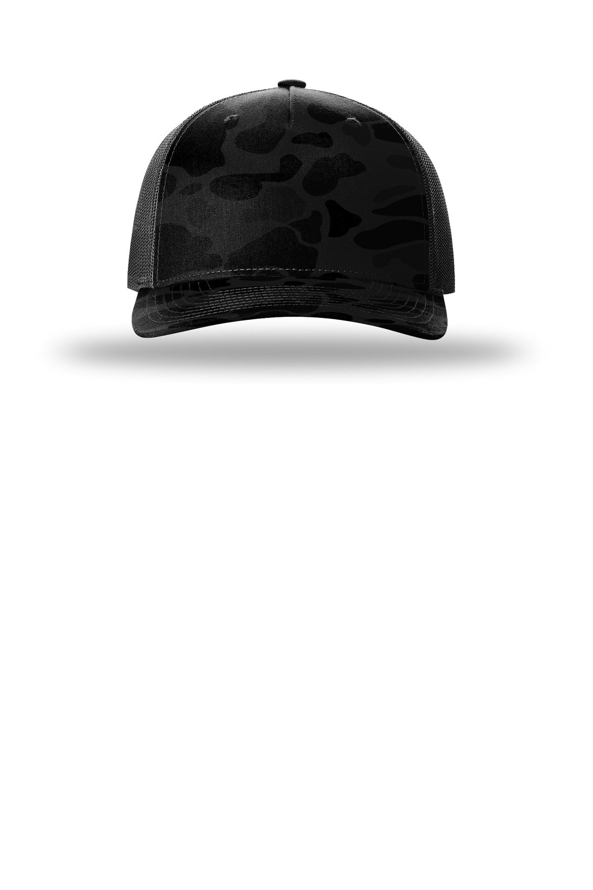 Richardson Printed Five-Panel Trucker – Sable Duck Camo/ Black