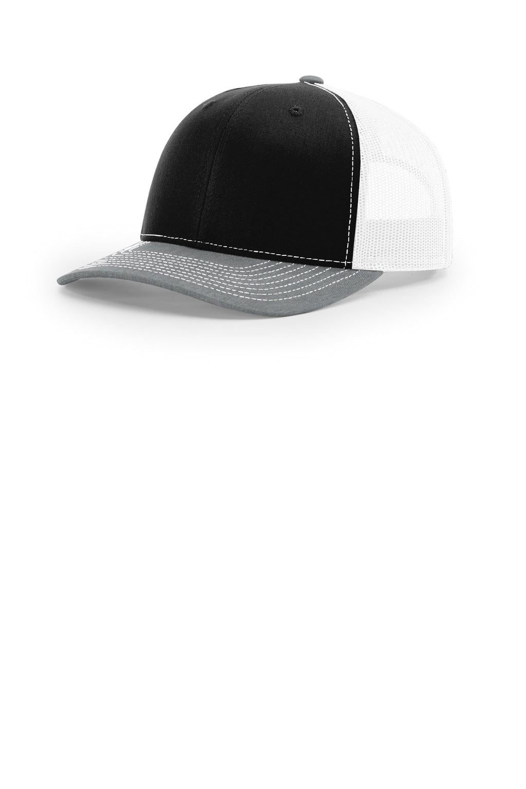 Richardson Trucker Cap 112 – Black/ White/ Heather Grey – detail