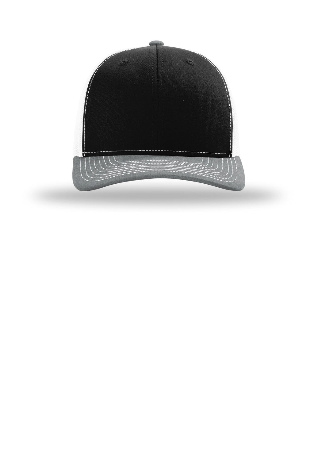 Richardson Trucker Cap 112 – Black/ White/ Heather Grey – front