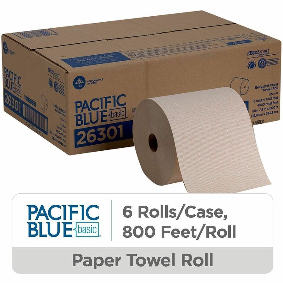 Pacific Blue Basic Recycled Hardwound Paper Roll Towel