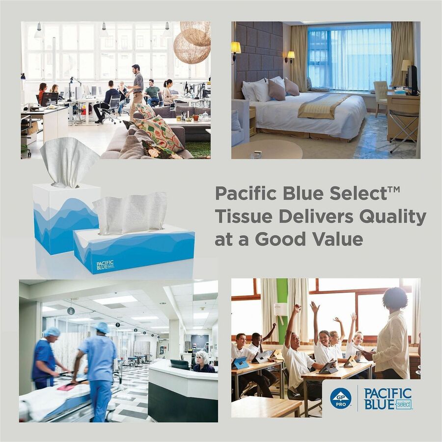 Pacific Blue Select Facial Tissue by GP Pro - Cube Box