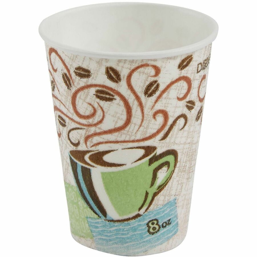 Dixie PerfecTouch 8 oz Insulated Paper Hot Coffee Cups by GP Pro