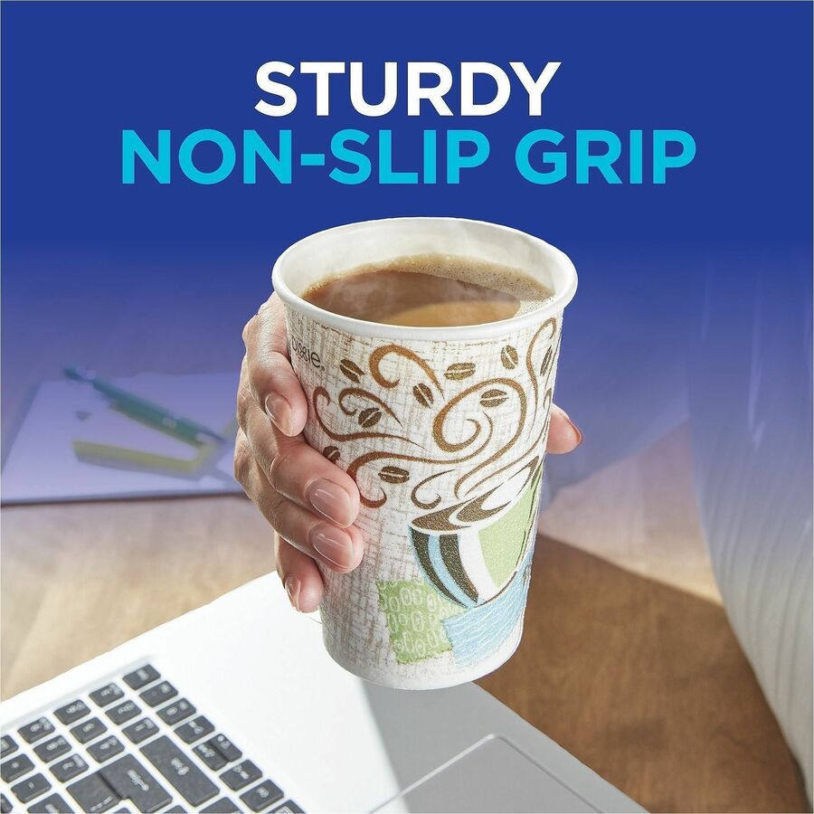 Dixie PerfecTouch 8 oz Insulated Paper Hot Coffee Cups by GP Pro