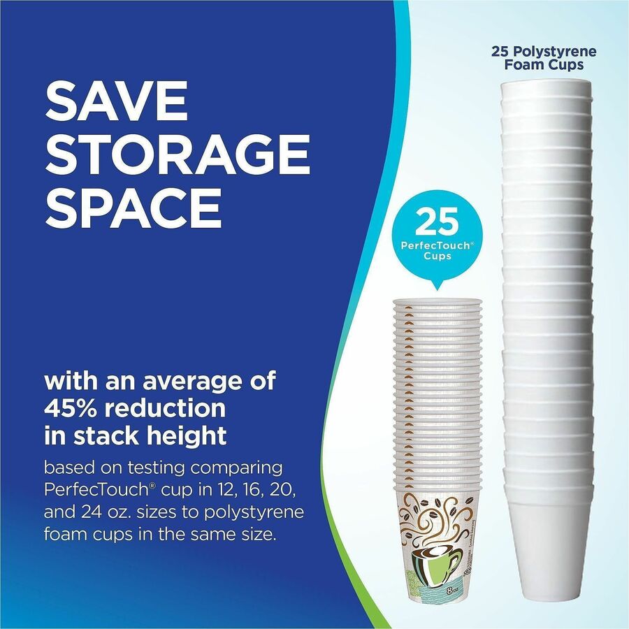 Dixie PerfecTouch 12 oz Insulated Paper Hot Coffee Cups by GP Pro