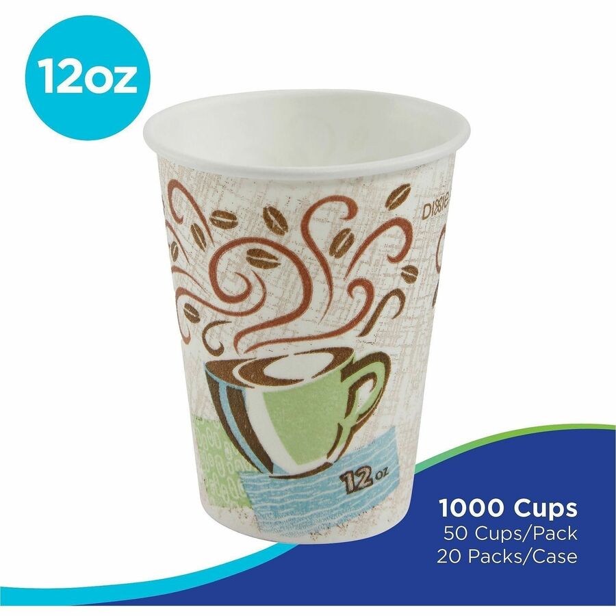 Dixie PerfecTouch 12 oz Insulated Paper Hot Coffee Cups by GP Pro