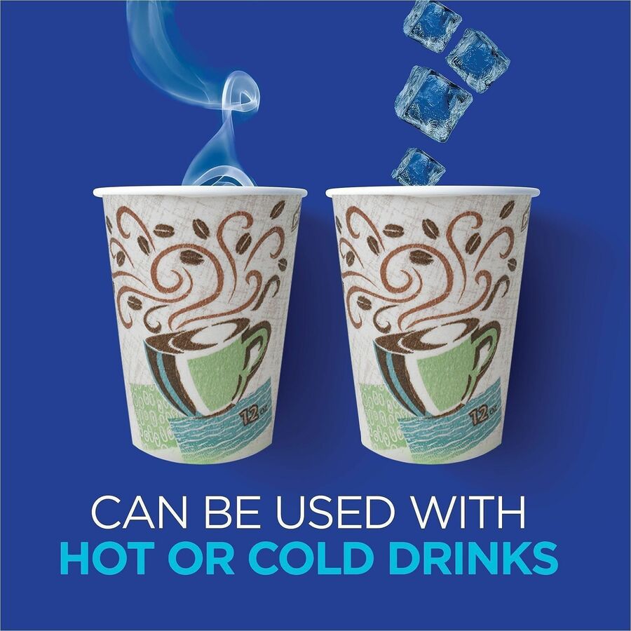 Dixie PerfecTouch 12 oz Insulated Paper Hot Coffee Cups by GP Pro