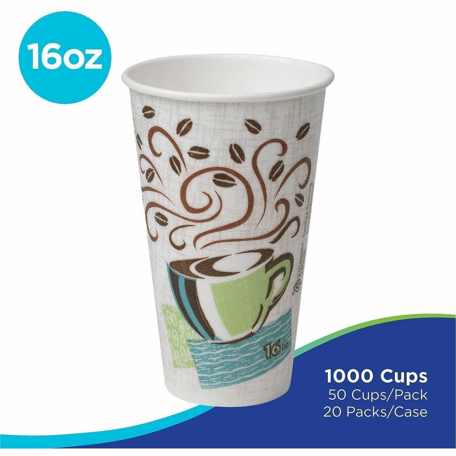 Dixie PerfecTouch 16 oz Insulated Paper Hot Coffee Cups by GP Pro