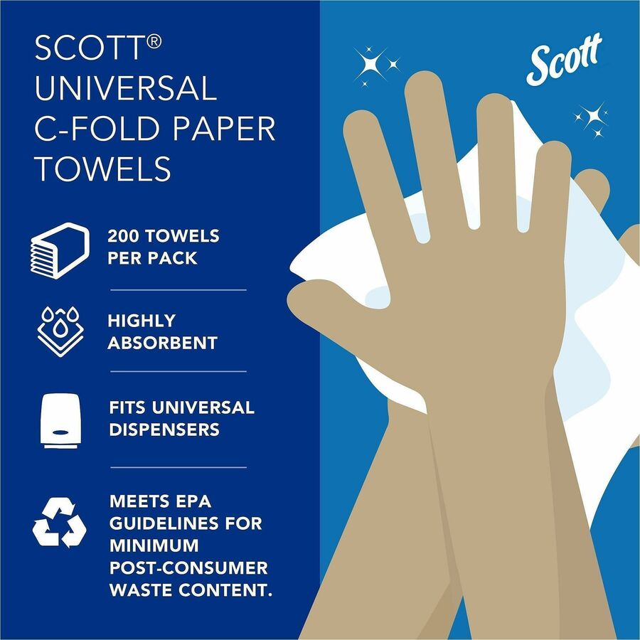 Scott® Essential C Fold Paper Towels with Fast-Drying Absorbency Pockets