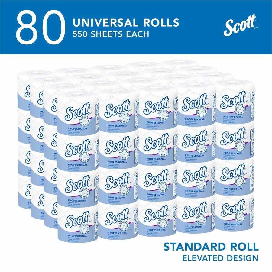 Scott Professional Standard Roll Toilet Paper with Elevated Design