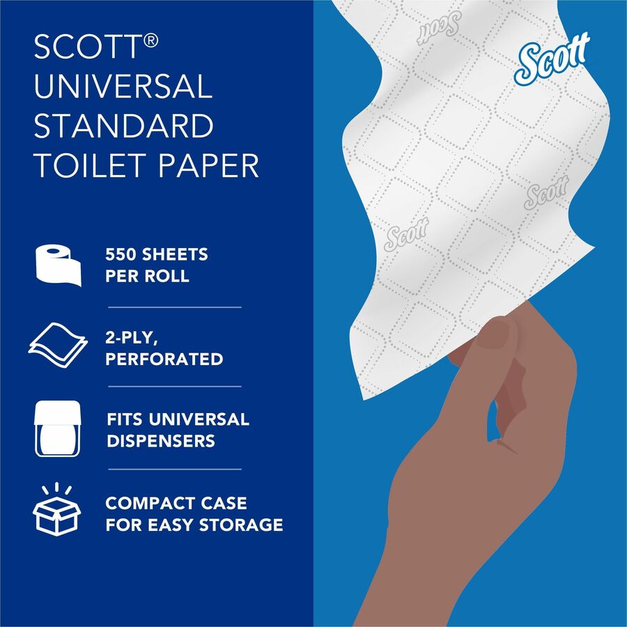 Scott Professional Standard Roll Toilet Paper with Elevated Design