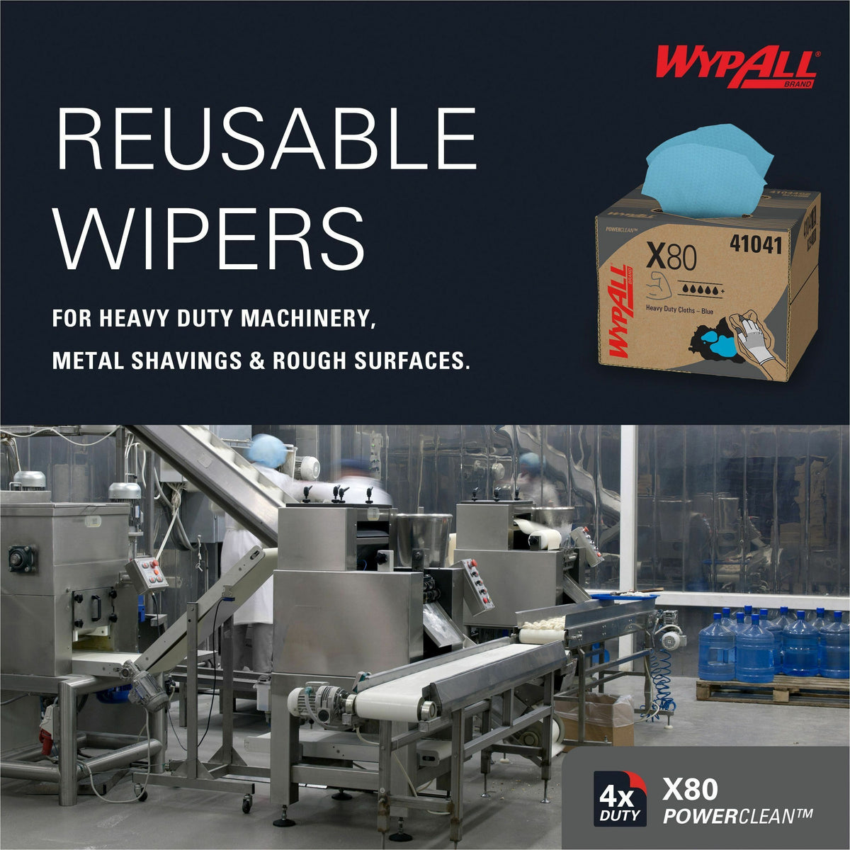 Wypall PowerClean X80 Heavy Duty Cloths - Brag Box