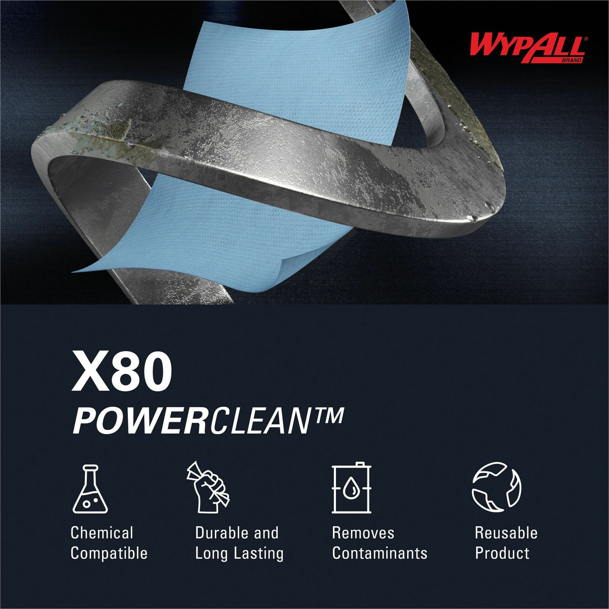 Wypall PowerClean X80 Heavy Duty Cloths - Brag Box