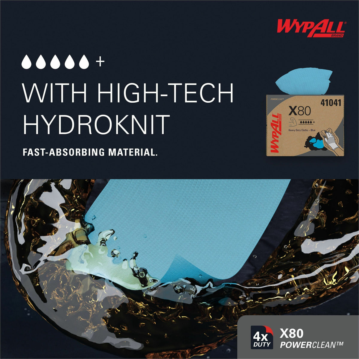 Wypall PowerClean X80 Heavy Duty Cloths - Brag Box
