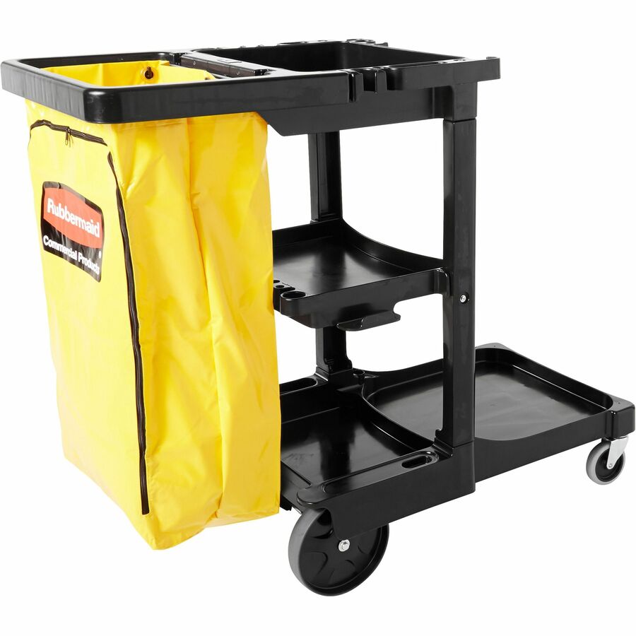 Rubbermaid Commercial Janitor Cart With Zipper Yellow Vinyl Bag