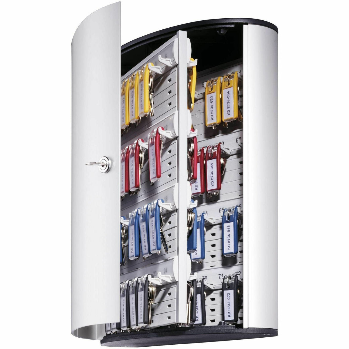 DURABLE 72-Key Brushed Aluminum Key Cabinet