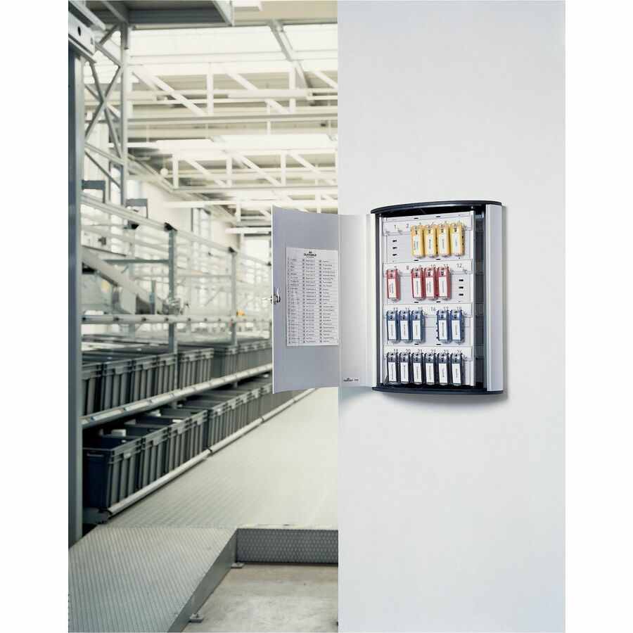 DURABLE 72-Key Brushed Aluminum Key Cabinet