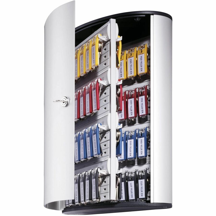DURABLE 72-Key Brushed Aluminum Key Cabinet