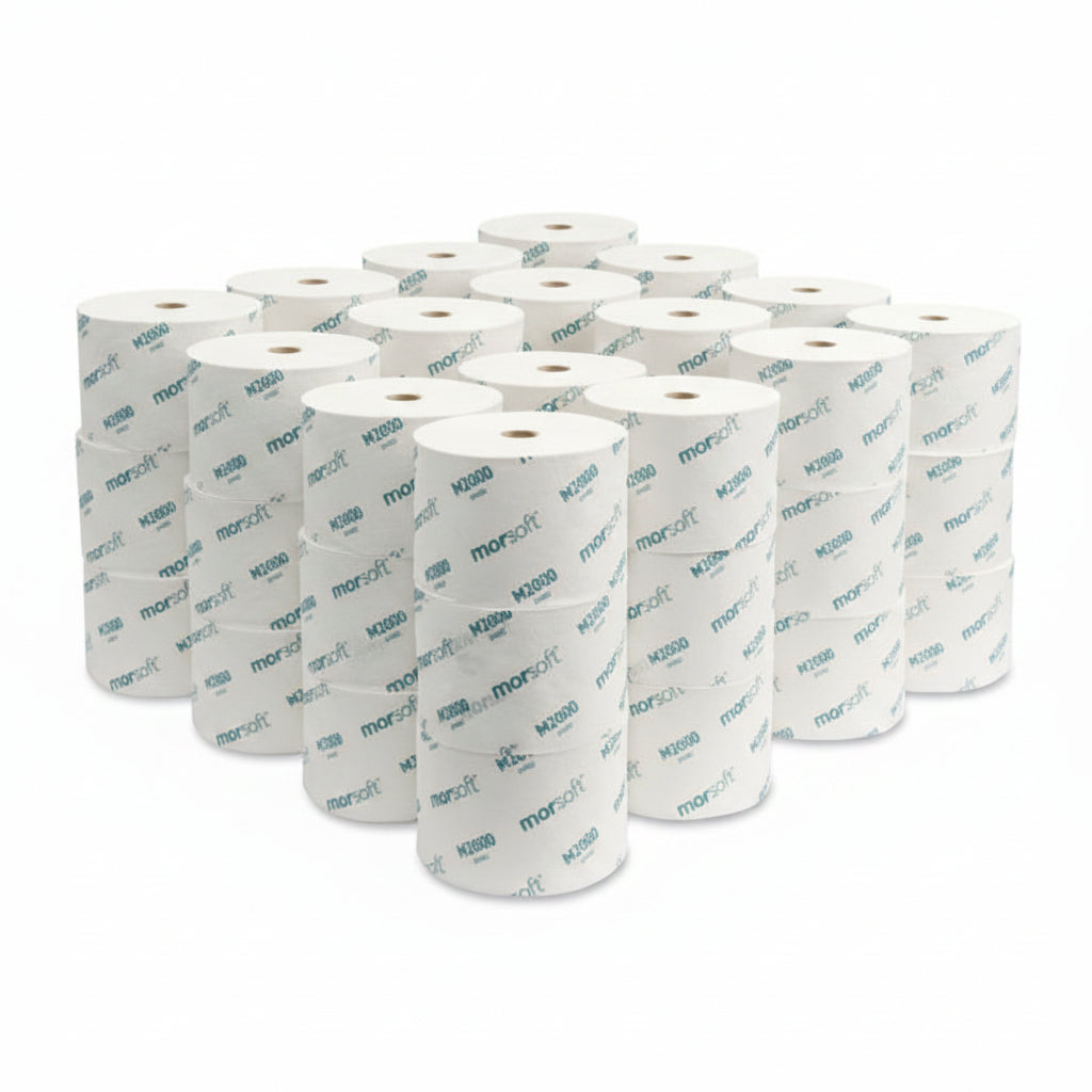 Morsoft Small Core Bath Tissue — 1‑Ply, 2000 Sheets/Roll, 24 Rolls/Case, 72 Cases/Pallet
