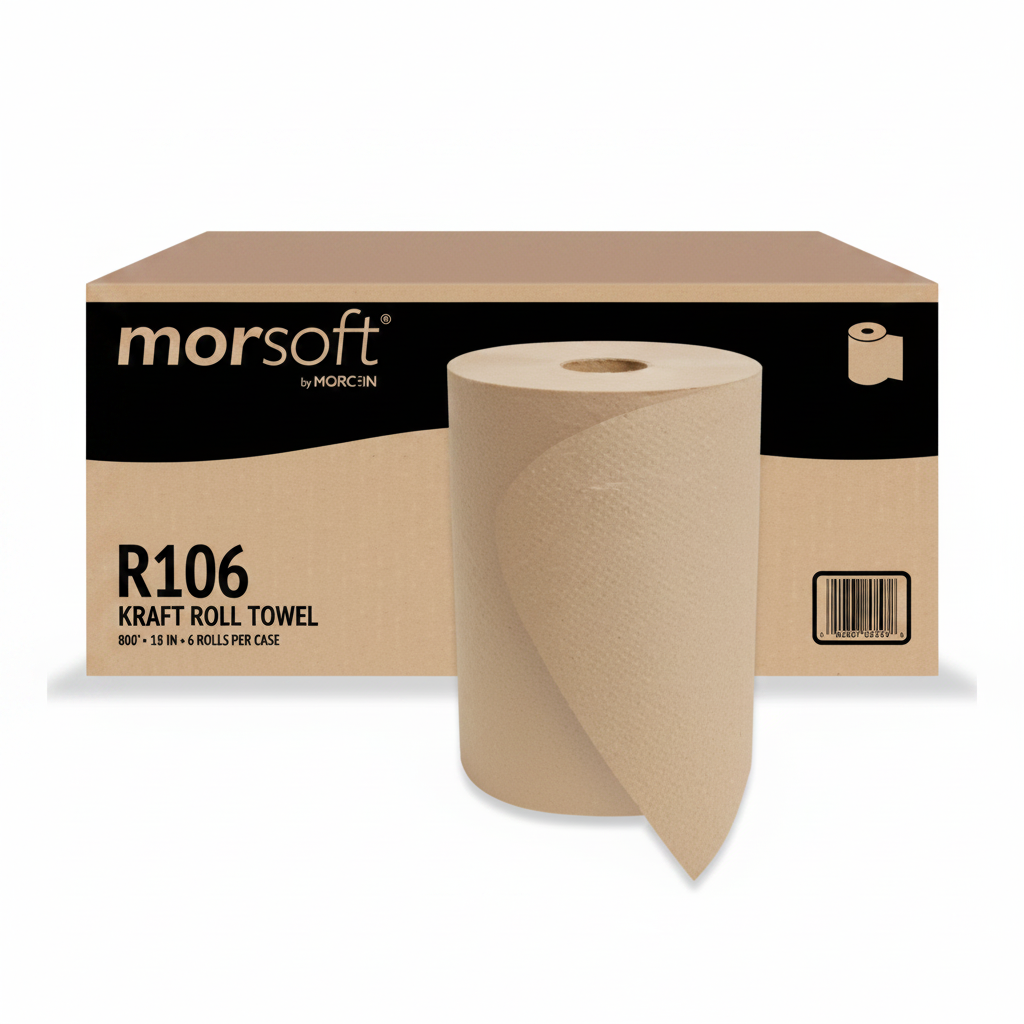 Morsoft Kraft Roll Towel — 800 ft, 10", Recycled