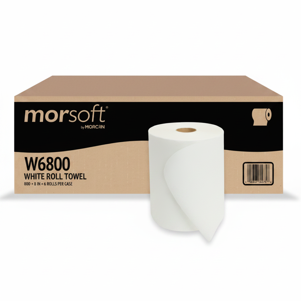 Morsoft Universal White Roll Towel — 800 ft