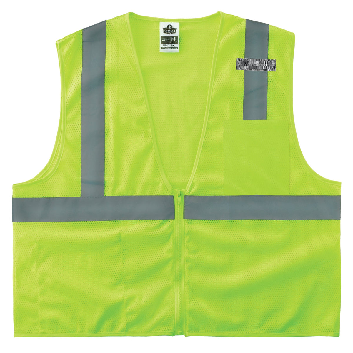 Ergodyne GloWear 8210Z Economy Mesh Vest - Lime, front