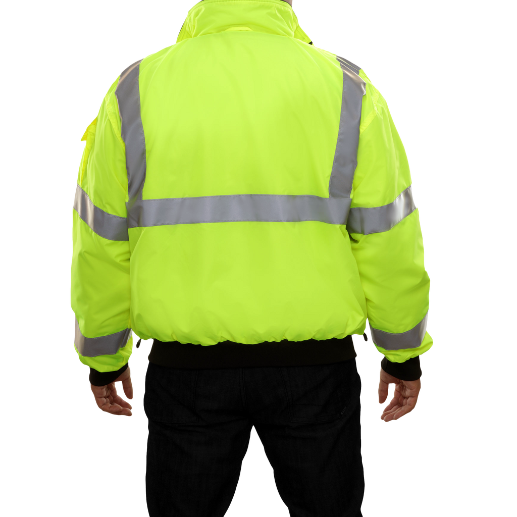 Reflective Apparel Hi-Vis 3-Season Water Resistant Jacket, ANSI Class 3, Lime view 3