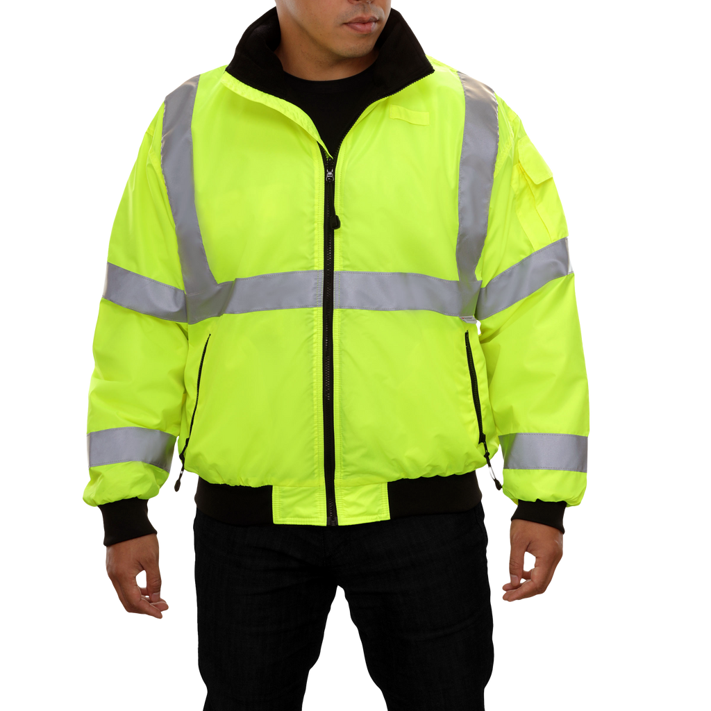 Reflective Apparel Hi-Vis 3-Season Water Resistant Jacket, ANSI Class 3, Lime