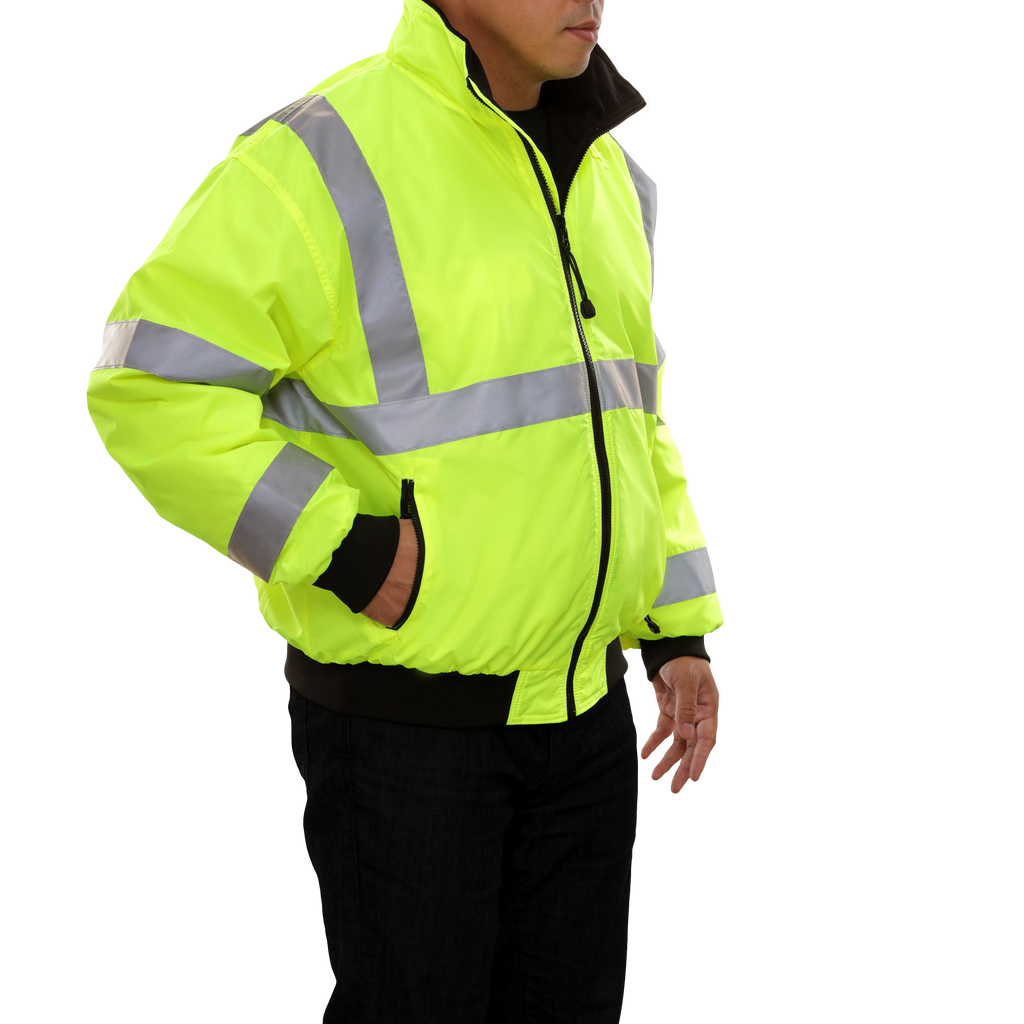 Reflective Apparel Hi-Vis 3-Season Water Resistant Jacket, ANSI Class 3, Lime view 2