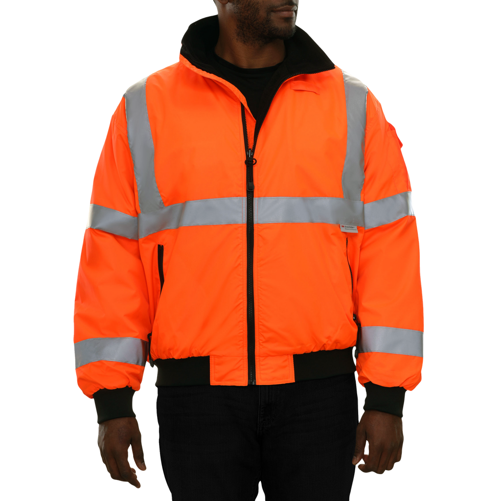 Reflective Apparel Hi-Vis 3-Season Water Resistant Jacket, ANSI Class 3, Orange