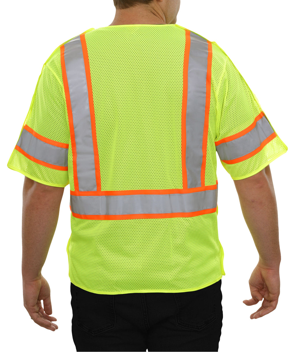 Reflective Apparel 5-Point Breakaway Zip Mesh Safety Vest, ANSI Class 3, Lime view 2