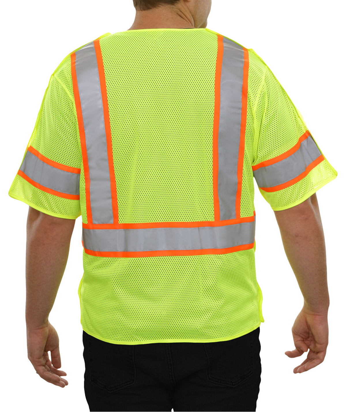 Reflective Apparel 5-Point Breakaway Zip Mesh Safety Vest, ANSI Class 3, Lime view 2