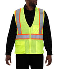 Reflective Apparel 5-Point Breakaway Zip Mesh DOT Safety Vest, ANSI Class 2, Lime