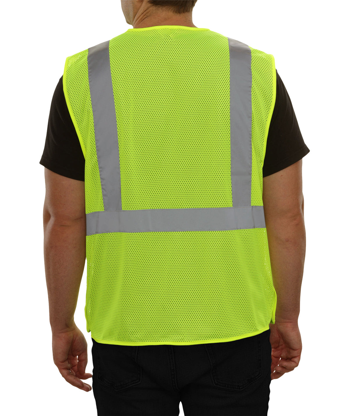 Reflective Apparel Economy 5-Point Breakaway Mesh Safety Vest, ANSI Class 2, Lime view 2