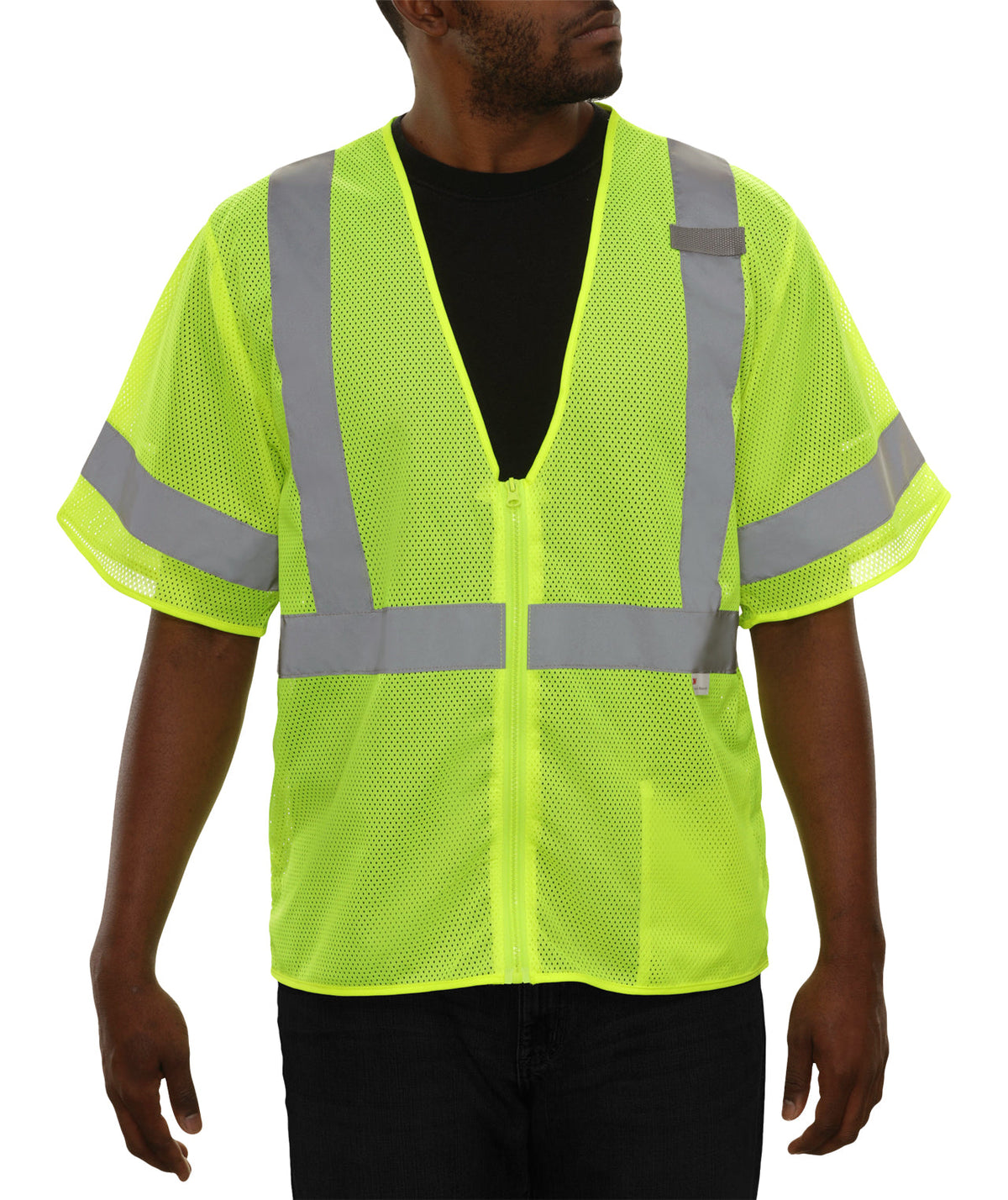 Reflective Apparel Economy Pocketed Zip Mesh Safety Vest, ANSI Class 3, Lime
