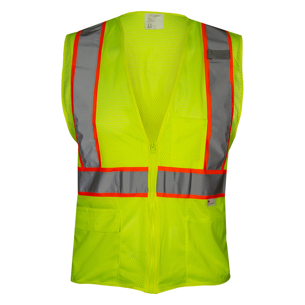Reflective Apparel Economy Zip Mesh Safety Vest with Contrast Tape, ANSI Class 2, Lime