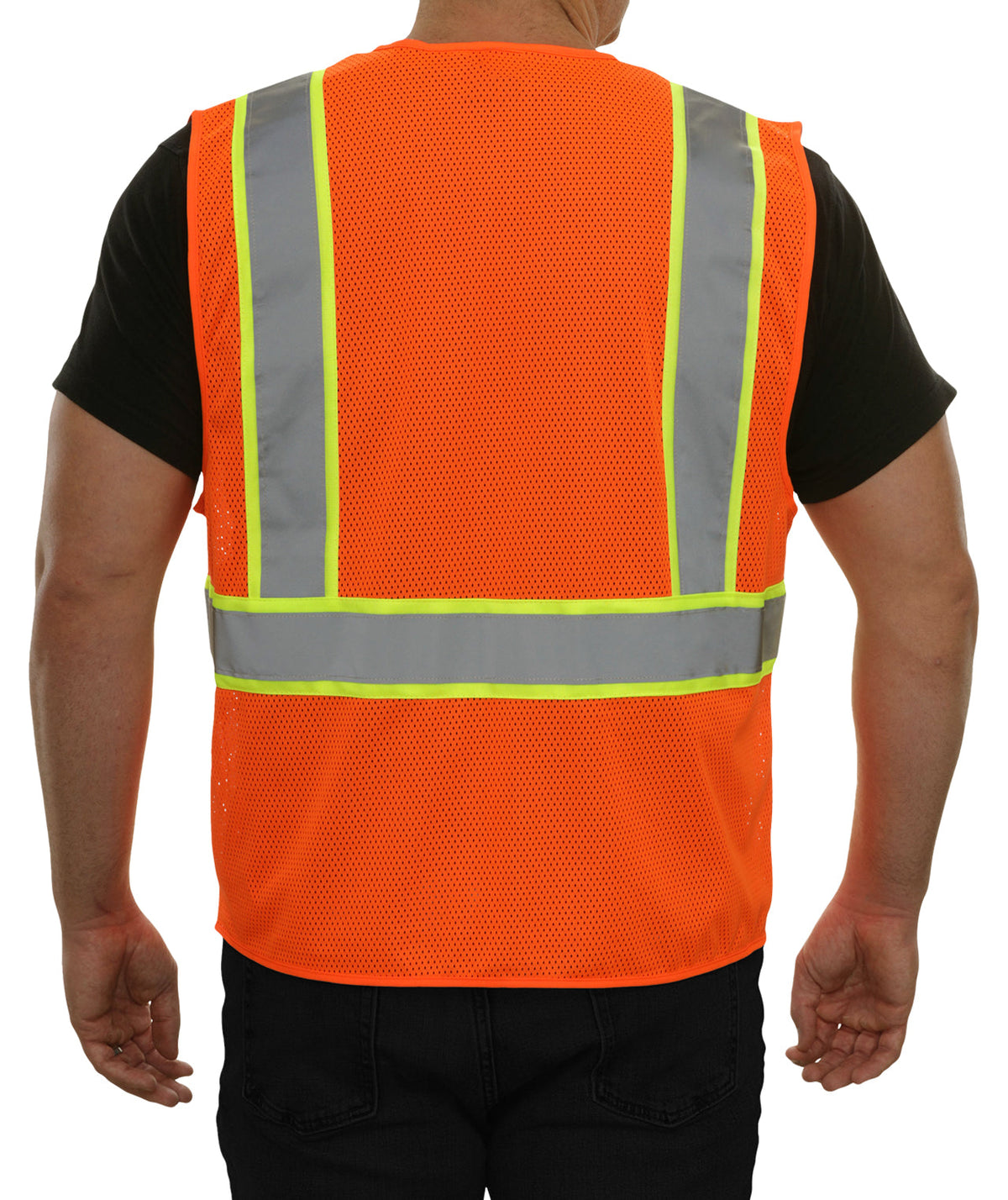 Reflective Apparel Economy Zip Mesh Safety Vest with Contrast Tape, ANSI Class 2, Orange view 2
