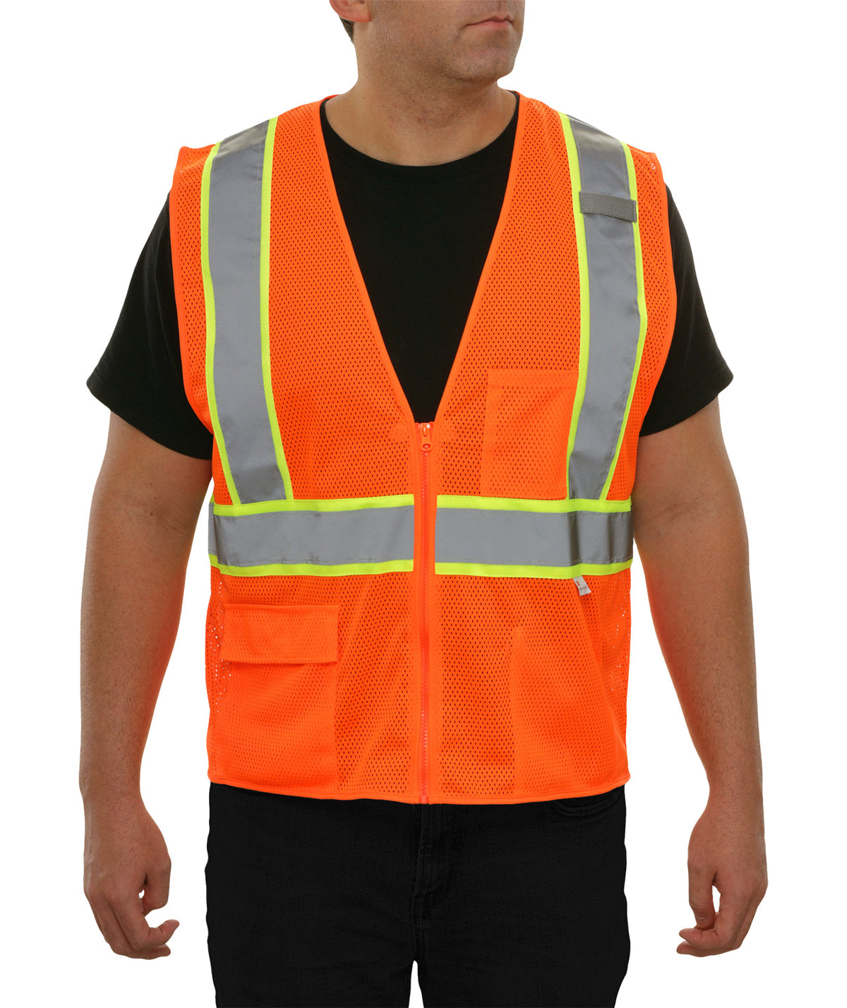 Reflective Apparel Economy Zip Mesh Safety Vest with Contrast Tape, ANSI Class 2, Orange