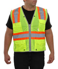 Reflective Apparel Surveyor Mesh Safety Vest with Contrast Trim, ANSI Class 2, Lime