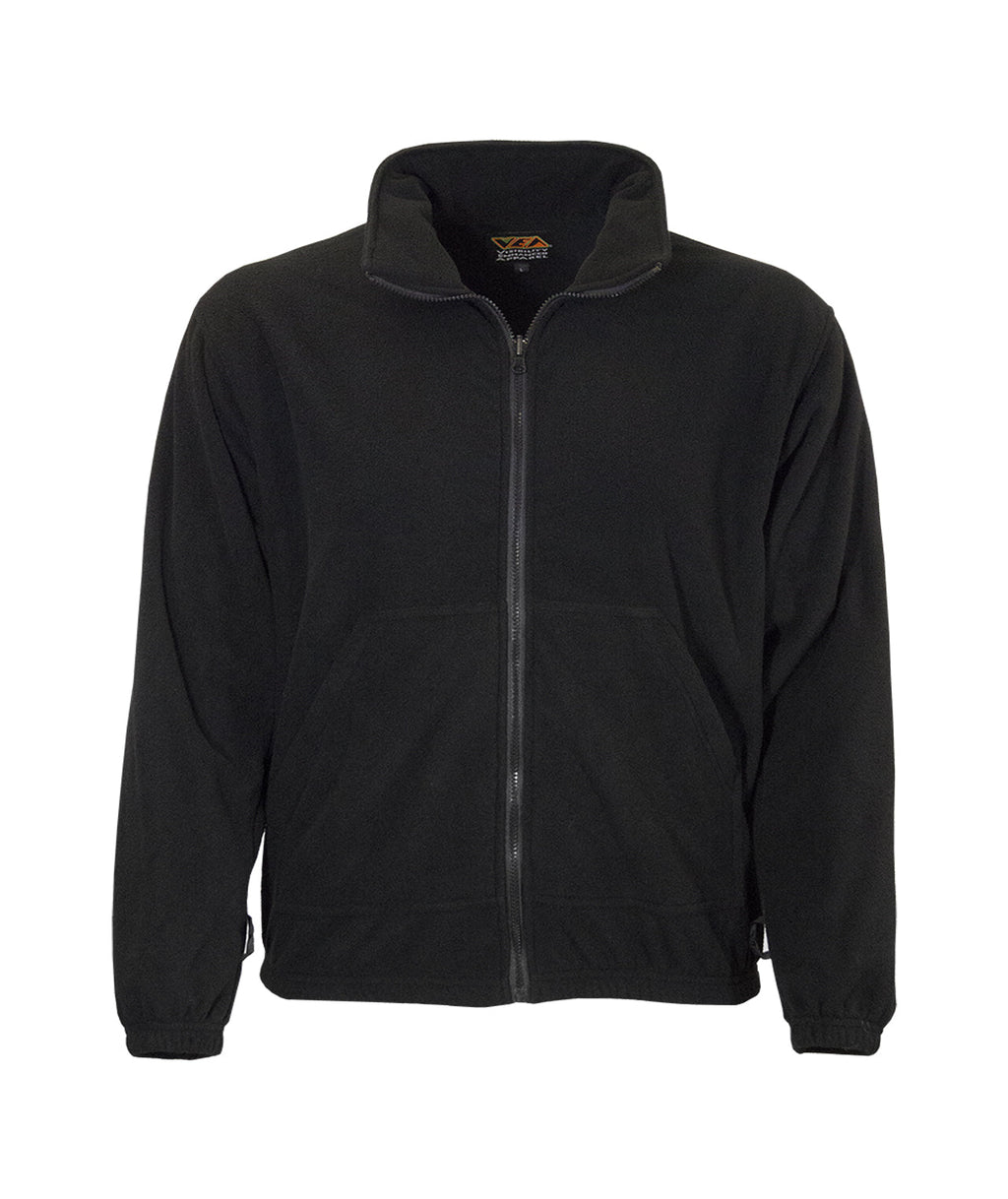 Reflective Apparel Black 9 oz Fleece Full Zip Sweatshirt Liner, Black