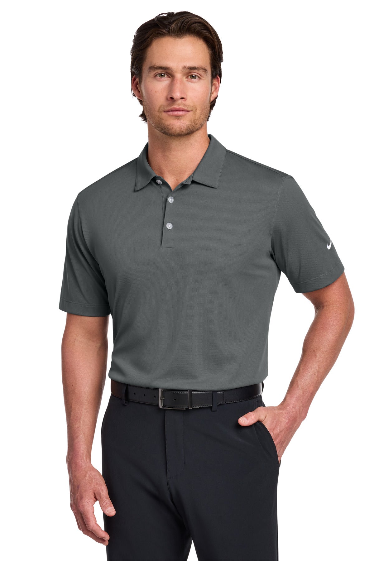 Nike Dri-FIT Vertical Mesh Polo – Anthracite