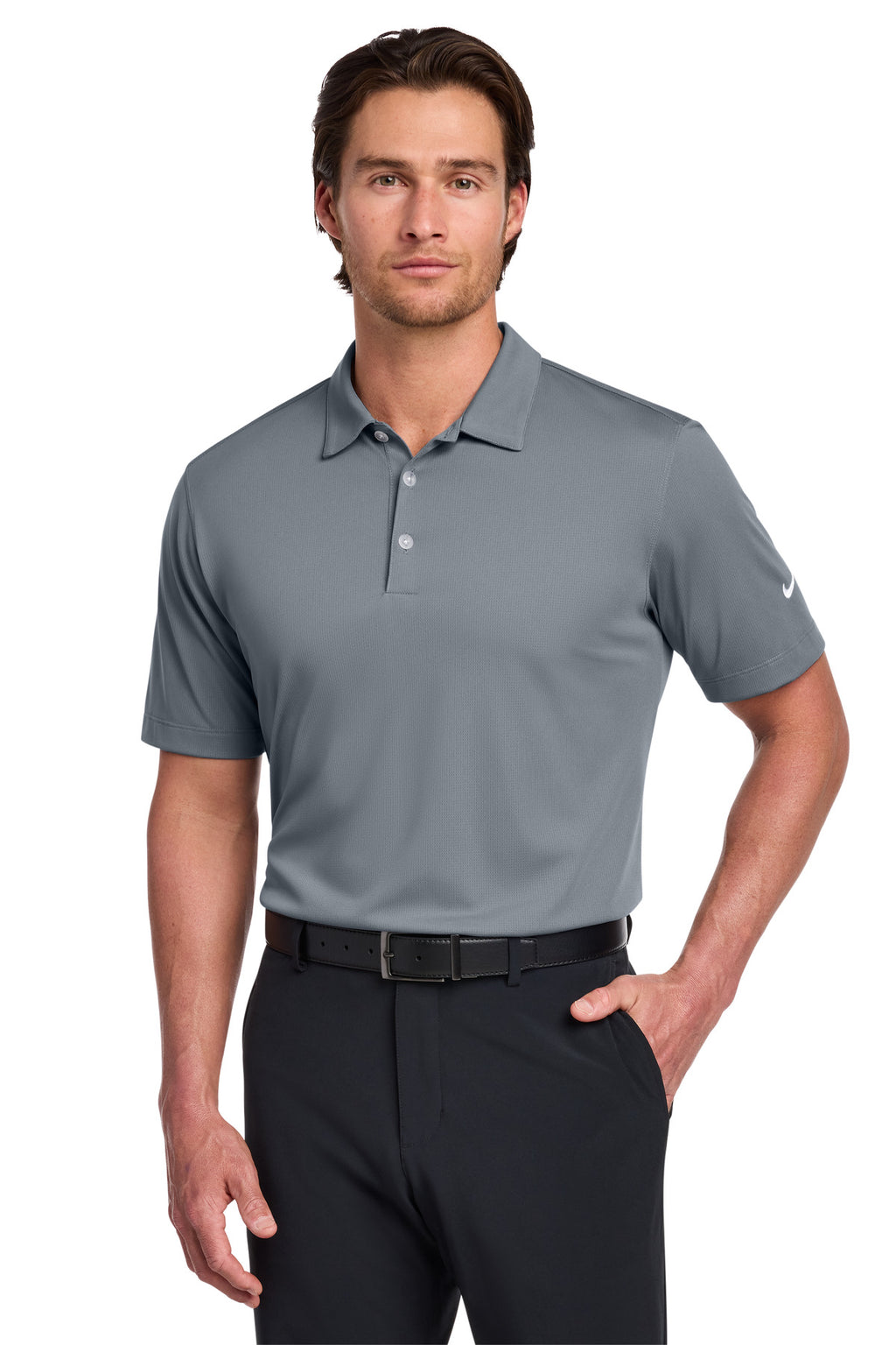 Nike Dri-FIT Vertical Mesh Polo – Cool Grey