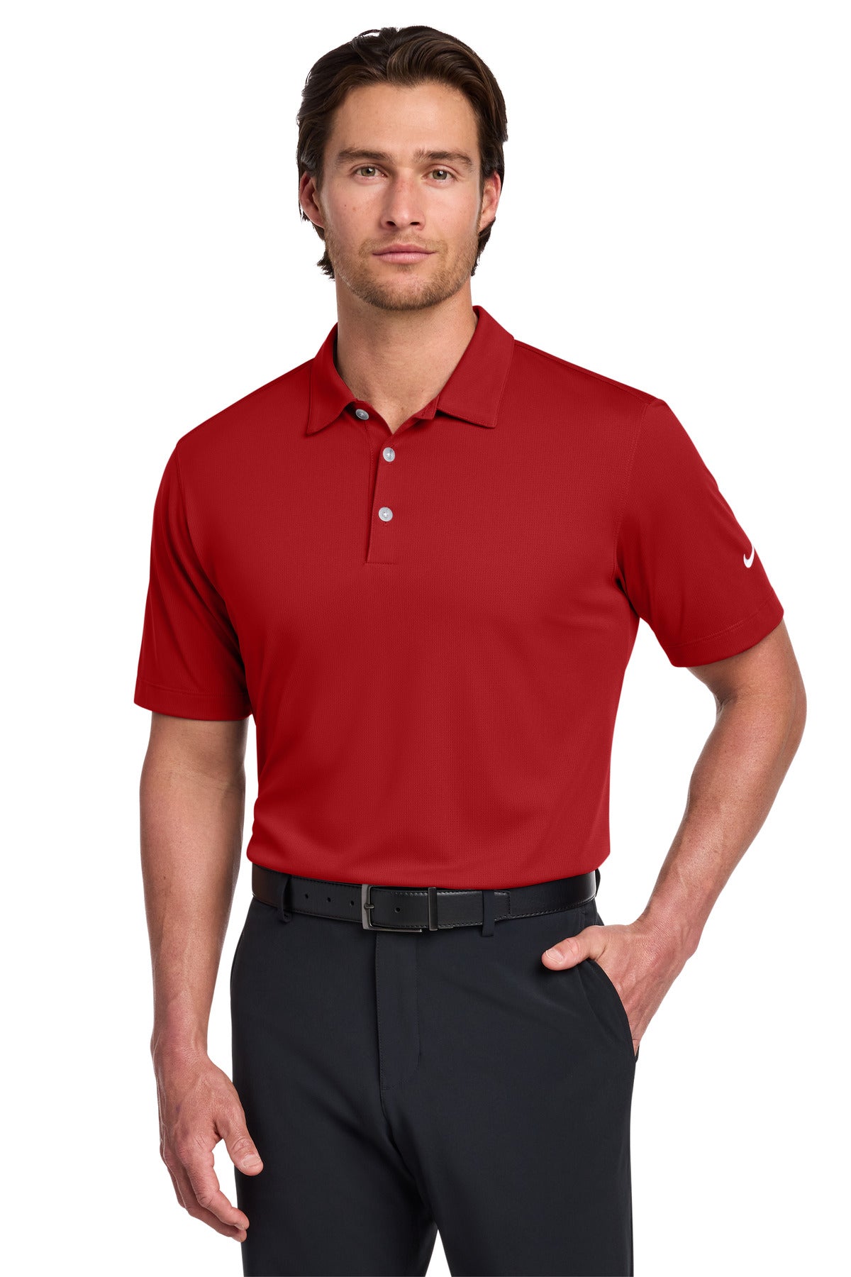 Nike Dri-FIT Vertical Mesh Polo – University Red